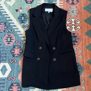 cupcakes & cashmere Black Double-Breasted Vest